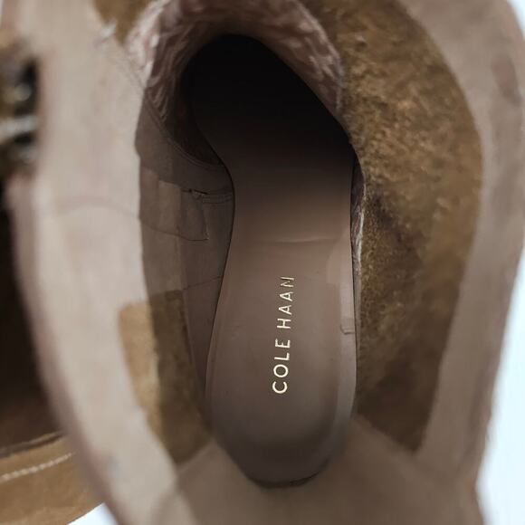 Cole Haan Naia Ankle Bootie Western Cowgirl Golden Toffee Suede Size 9.5 - Picture 12 of 16
